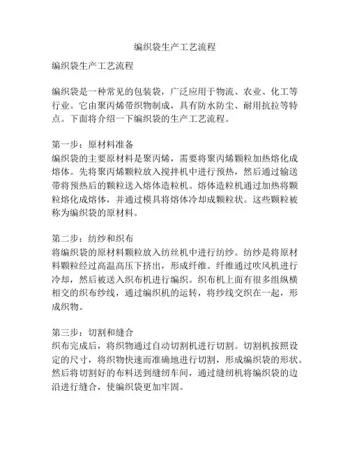 编织袋生产工艺流程
