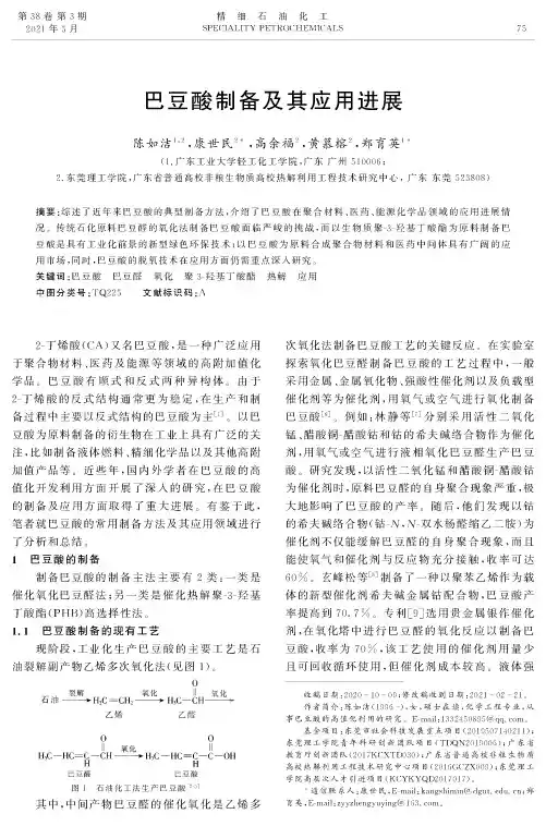 巴豆酸制备及其应用进展