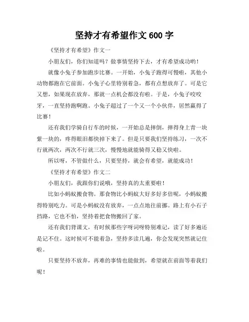 坚持才有希望作文600字