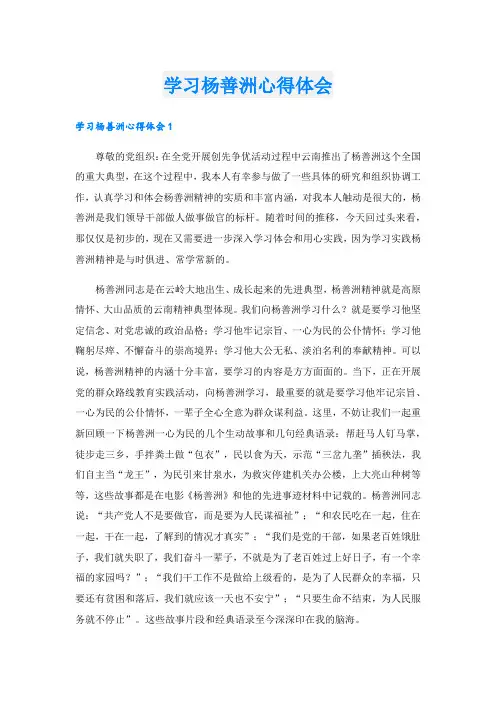 学习杨善洲心得体会.doc
