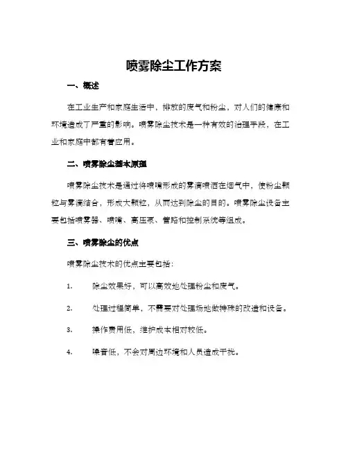 喷雾除尘工作方案