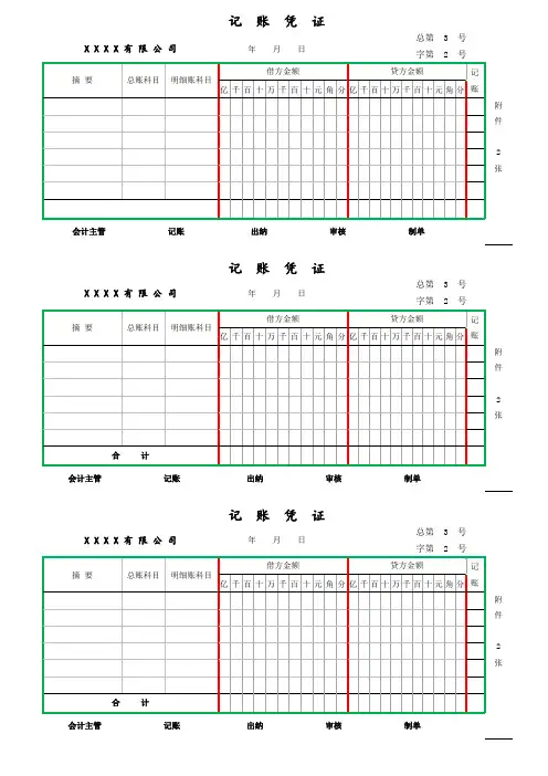 公司记账凭证模板
