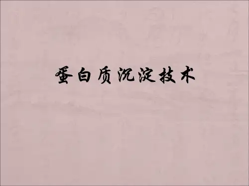 蛋白质沉淀的技术