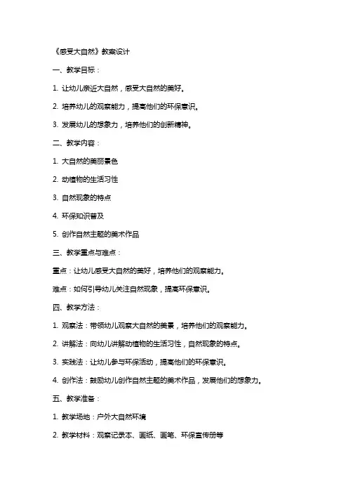 《感受大自然》教案设计