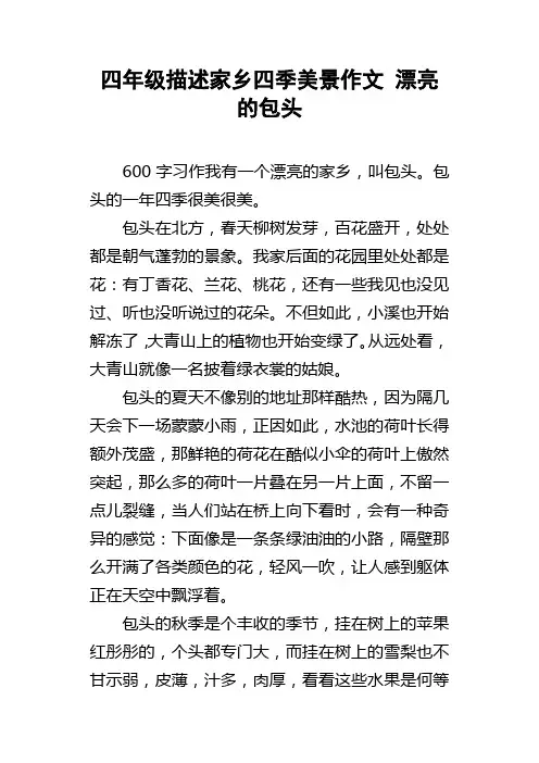 四年级描述家乡四季美景作文漂亮的包头