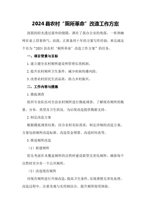 2024县农村“厕所革命”改造工作方案