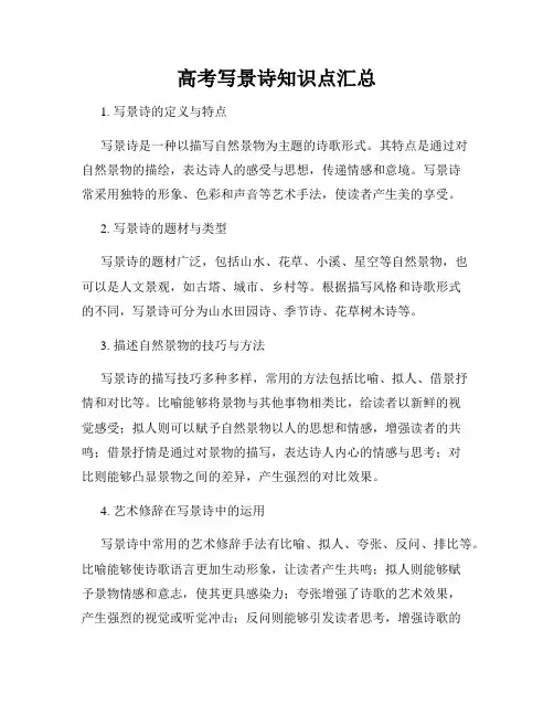 高考写景诗知识点汇总