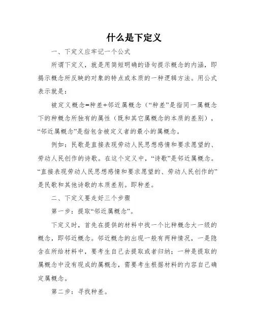 什么是下定义