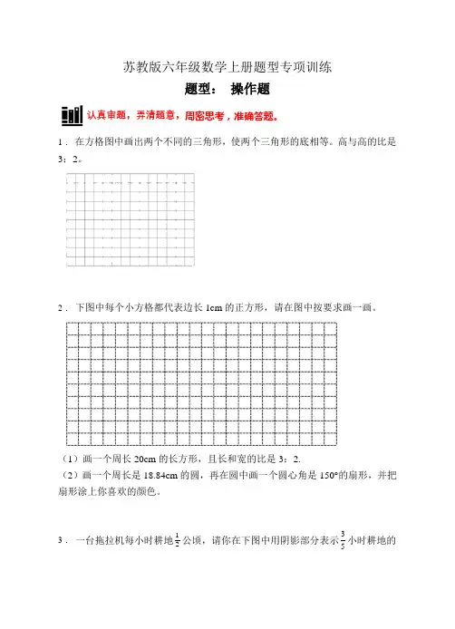 六年级数学上册【题型专项】专项复习操作题(C卷有答案)(苏教版)