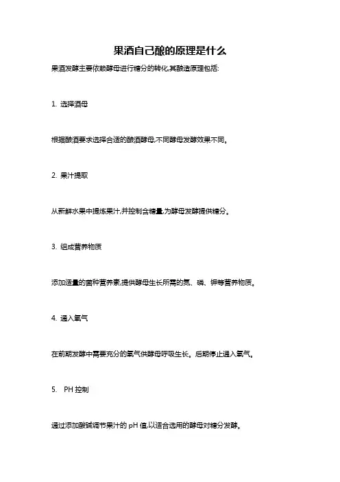 果酒自己酿的原理是什么