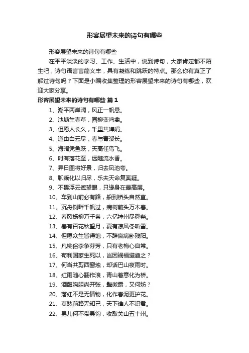 形容展望未来的诗句有哪些