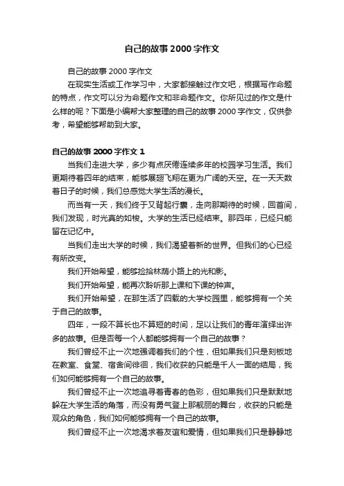 自己的故事2000字作文