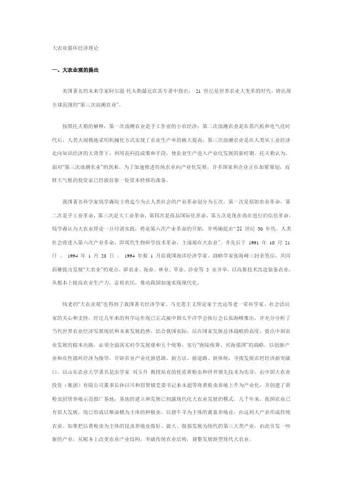 大农业循环经济理论