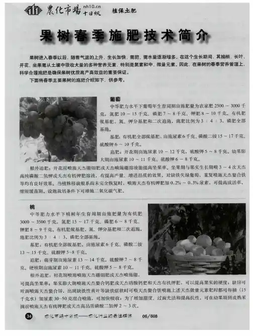 果树春季施肥技术简介