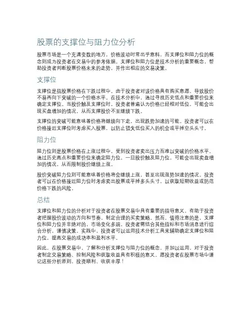 股票的支撑位与阻力位分析