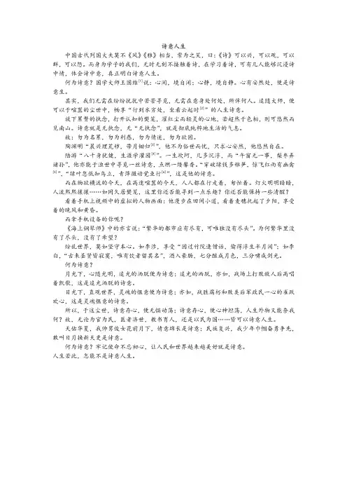 随笔---诗意人生