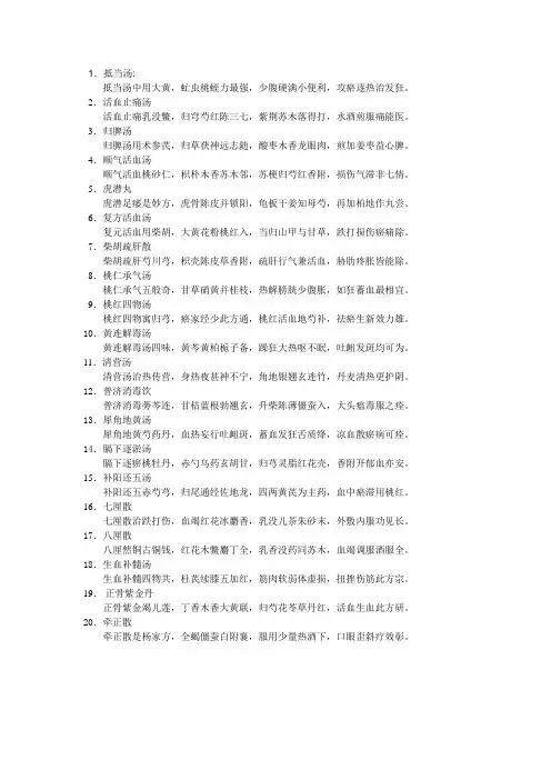 骨科方剂