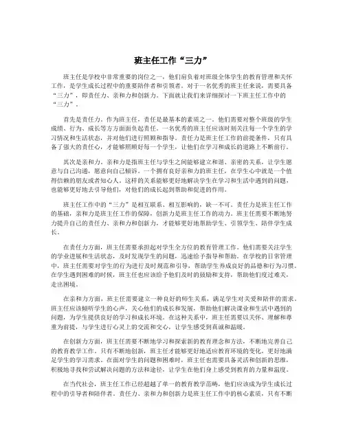 班主任工作“三力”