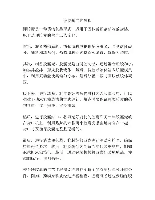 硬胶囊工艺流程