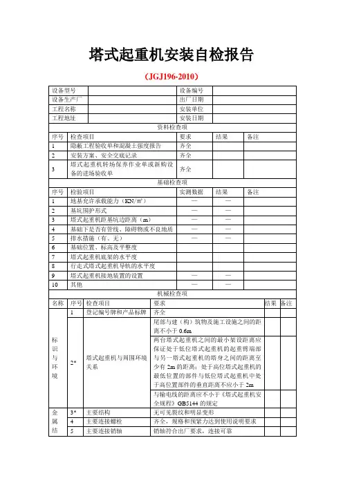 JGJ196-2010附表大全