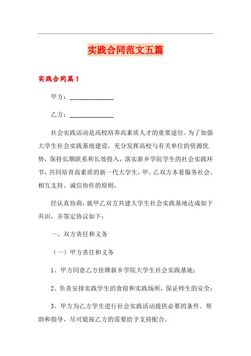 实践合同范文五篇