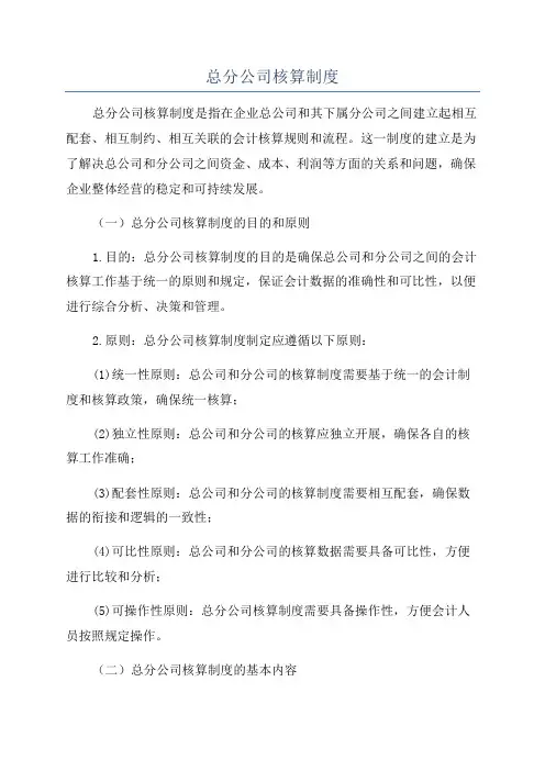 总分公司核算制度