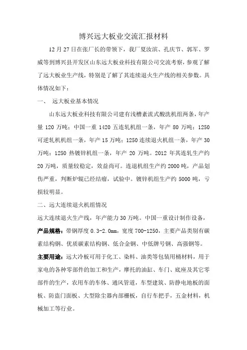 退火炉工艺参数