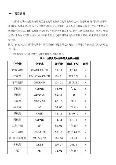 垃圾中转站异臭味解决方案