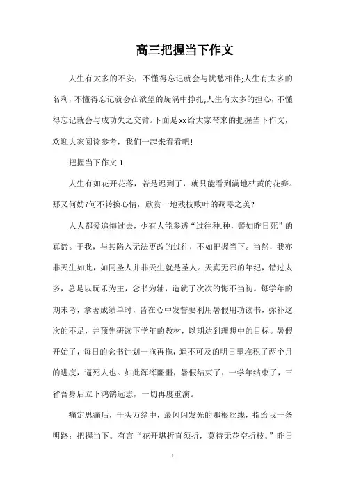 高三把握当下作文