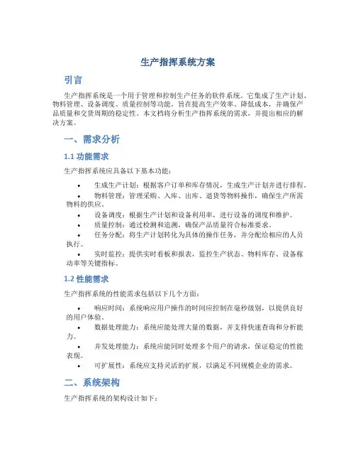 生产指挥系统方案