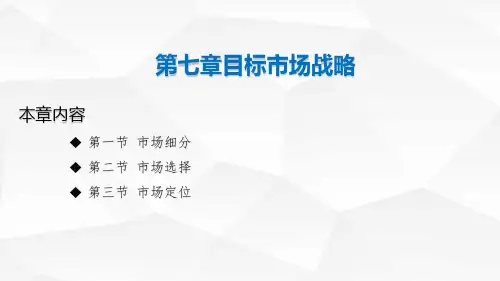 第七章目标市场战略