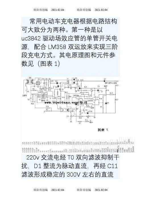 电动车充电器电源原理图与解析之欧阳育创编