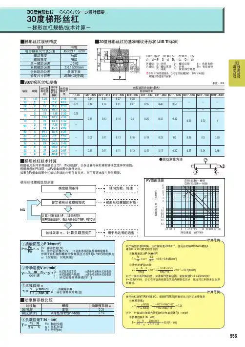 0597梯形丝杠规格技术计算