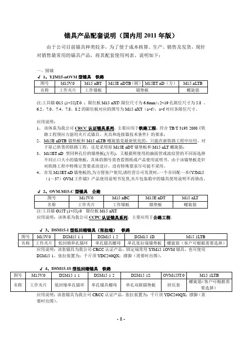 (完整版)锚具类的配套2011版(国内用)
