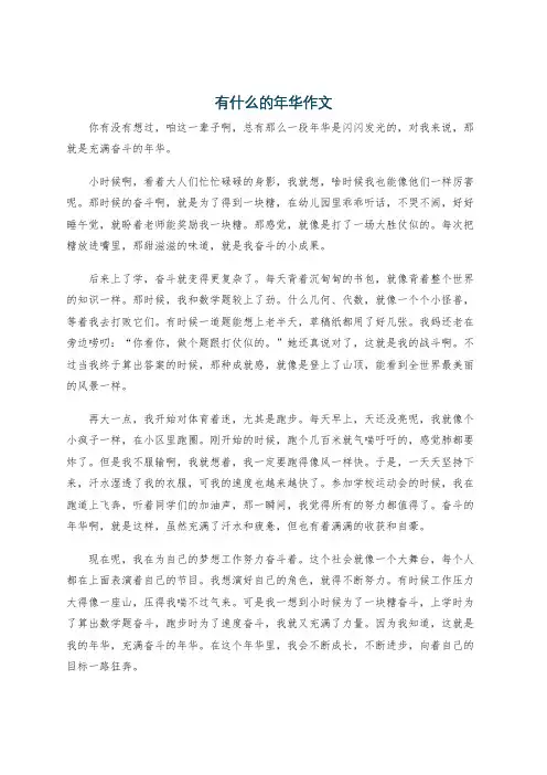 有什么的年华作文