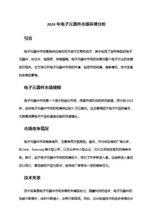 2024年电子元器件市场环境分析