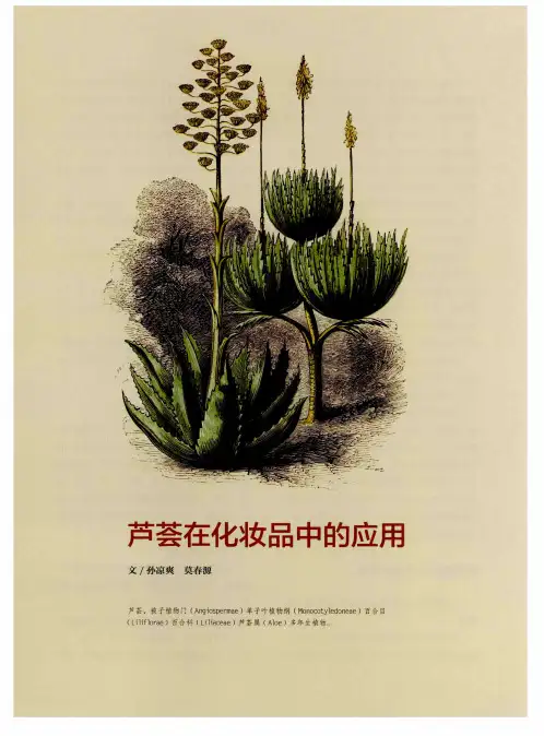 芦荟在化妆品中的应用