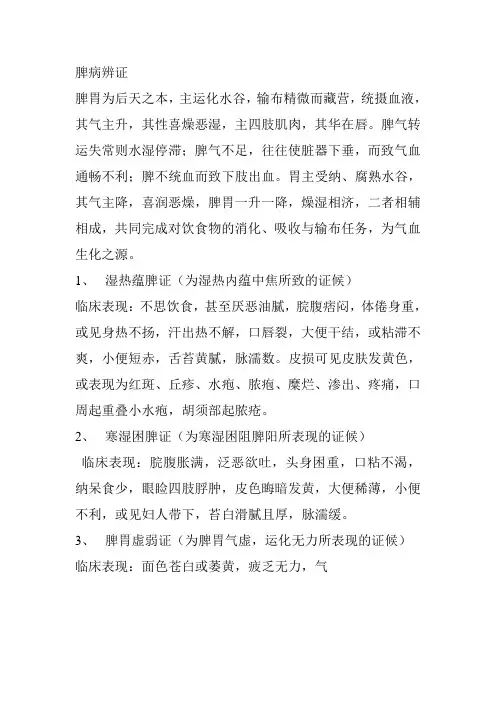 脾病辨证