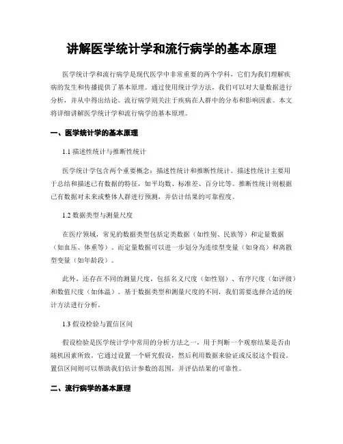讲解医学统计学和流行病学的基本原理