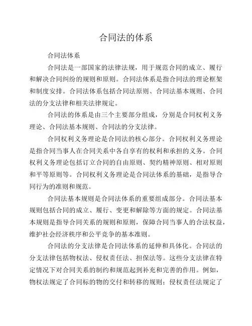 合同法的体系