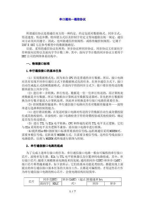 串口通信协议