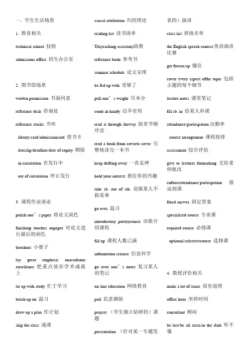 场景英语词汇