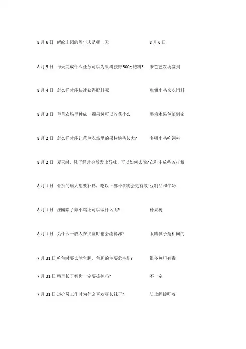 今日庄园小课堂答案是什么
