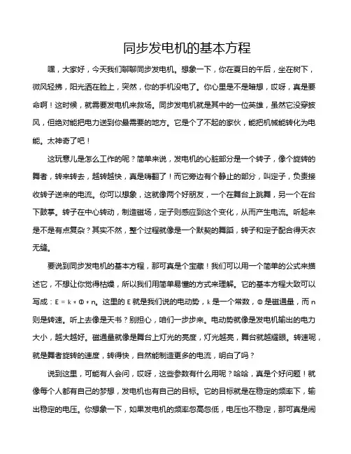 同步发电机的基本方程