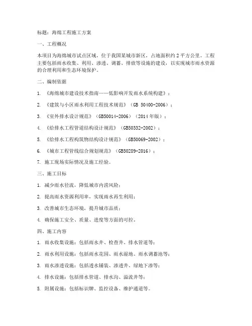海绵工程施工方案
