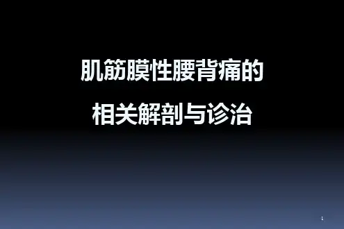 肌筋膜性腰背痛的相关解剖与诊治PPT课件