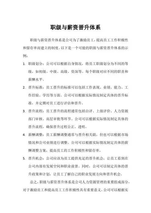 职级与薪资晋升体系