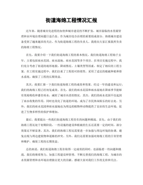 街道海绵工程情况汇报