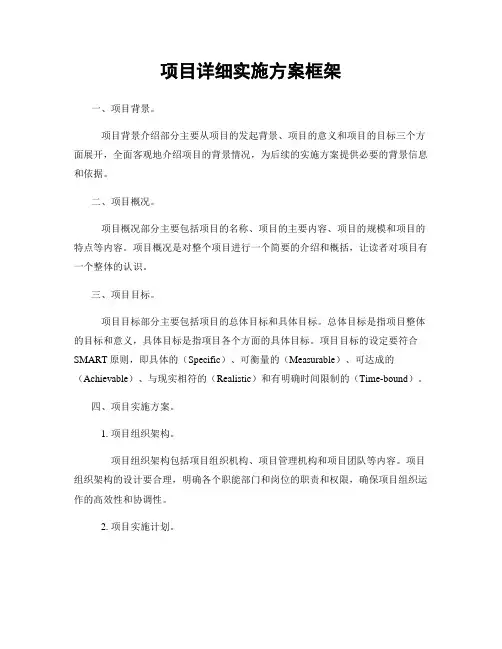 项目详细实施方案框架