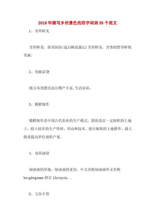 2019年描写乡村景色的四字词语30个范文